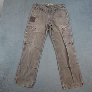 Carhartt Pants Mens 36x29 Brown Relaxed Fit Cargo Utility Workwear Ripstop